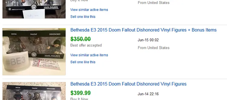 Limited edition Fallout, Dishonored, DOOM figures handed out at Bethesda's E3 conference already selling on eBay for up to $400