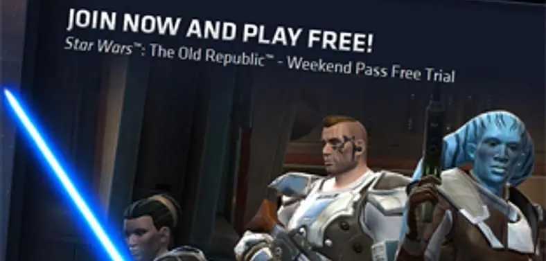 Free weekend for Star Wars: The Old Republic, available to first-timers