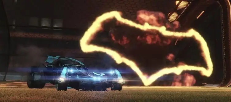 The Batmobile starring in Batman V. Superman: Dawn of Justice DLC for Rocket League