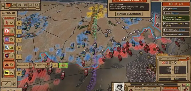 In World War 2 Wargame Battleplan, We Lead the Allied Forces During D-Day By Drawing Plans On An Authentic Map