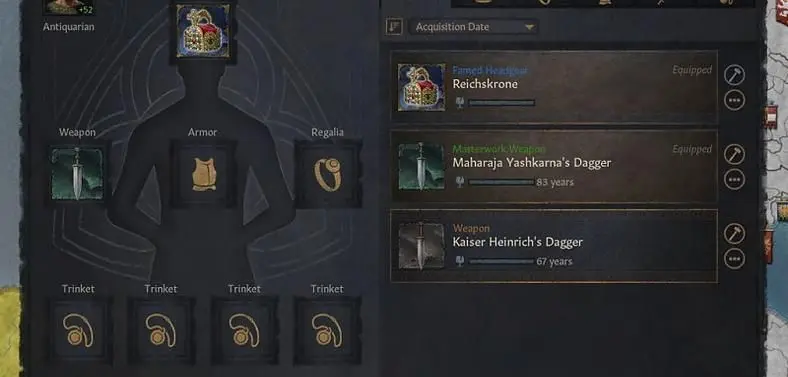 Crusader Kings 3: Royal Court's Inventory System Helps Keep Your Artifacts Neatly Organized