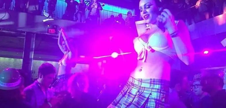 Somebody at Microsoft hired schoolgirl gogo dancers for a GDC party