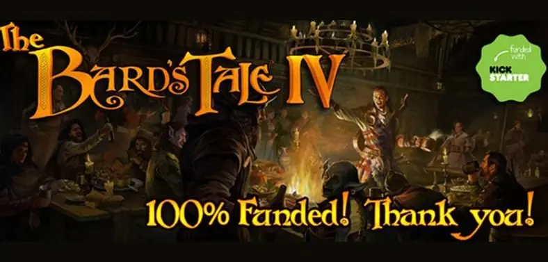 The Bard's Tale IV  Kickstarter "100% funded" by almost 30,000 backers