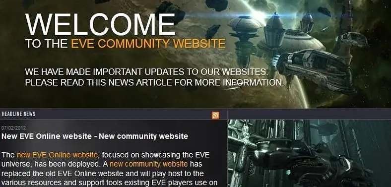 EVE Online gets site redesign, adds orientation video