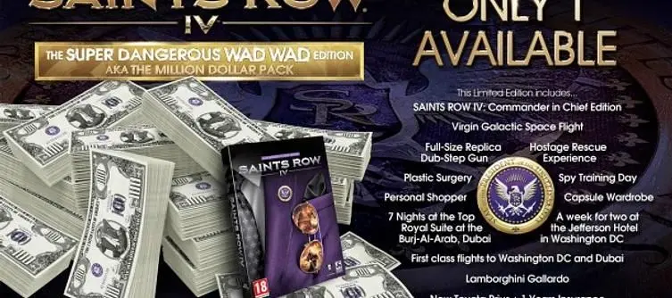 Deep Silver announces Saints Row 4: The Super Dangerous Wad Wad Edition for $1M