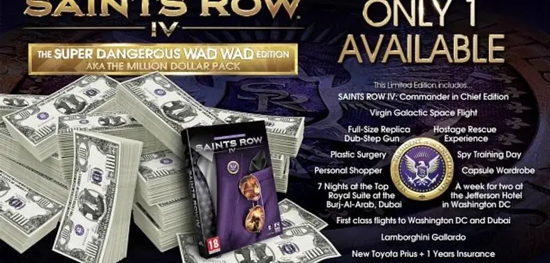 Deep Silver announces Saints Row 4: The Super Dangerous Wad Wad Edition for $1M