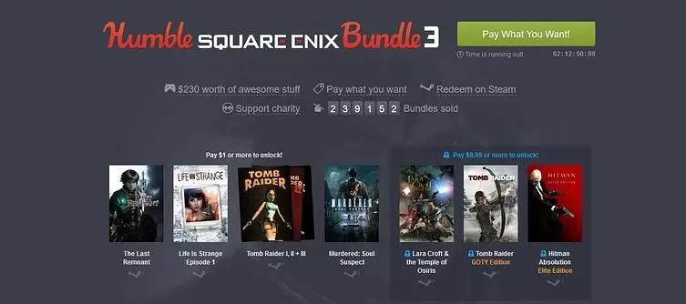 Tomb Raider, Just Cause and Hitman the focus of massive Square Enix Humble Bundle sale