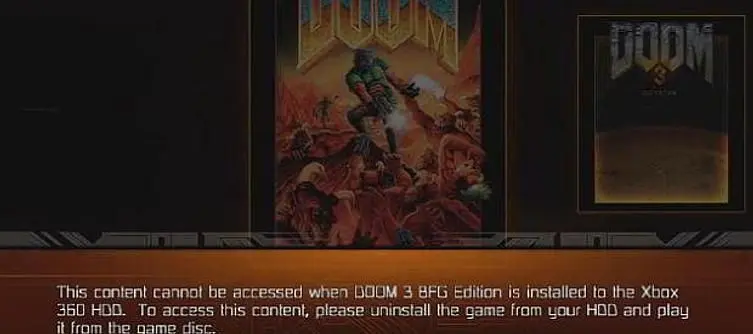 Bethesda: Don't install Doom 3 BFG Edition to Xbox 360 HD