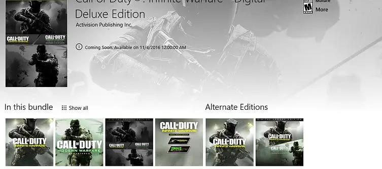 The Call of Duty: Infinite Warfare Windows 10 Store Version May Not Play With Steam Users