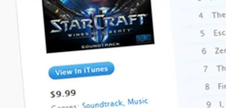 Blizzard's StarCraft II official soundtrack appears on iTunes store