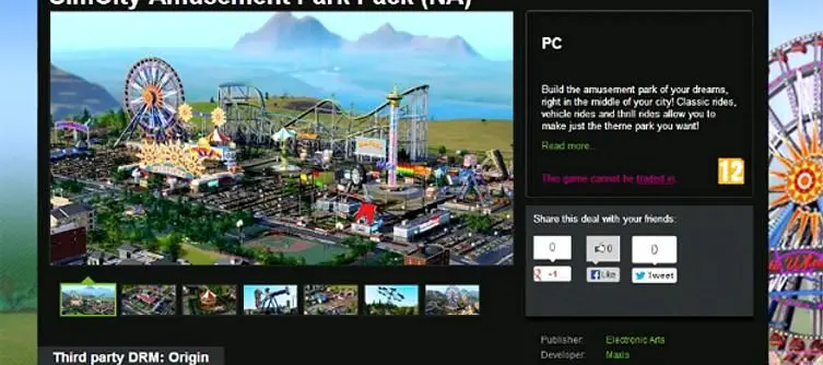 Green Man Gaming reveals Amusement Park add-on to SimCity, due May 28th