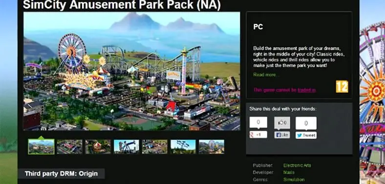 Green Man Gaming reveals Amusement Park add-on to SimCity, due May 28th
