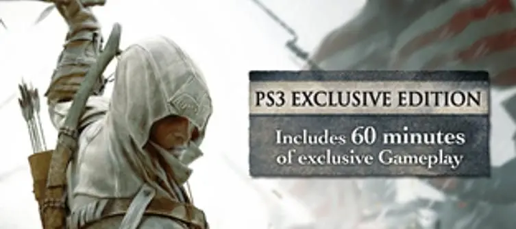 Assassin's Creed III box art reveals PS3 gets "60 minutes of exclusive gameplay"