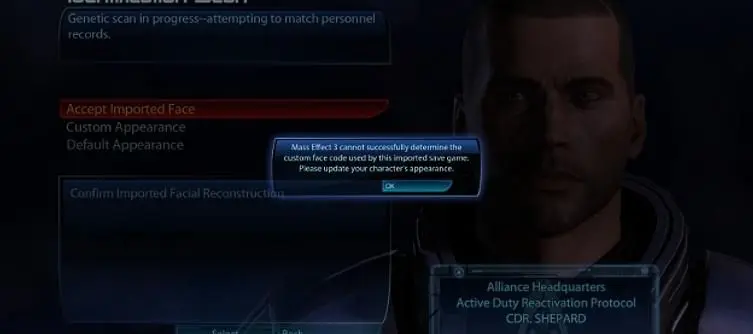 Mass Effect 3 face fix included in this week's patch