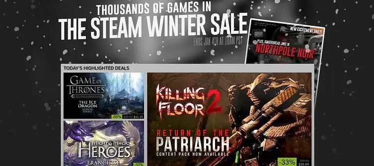 Steam Winter Sale officially begins, continuing through January 4