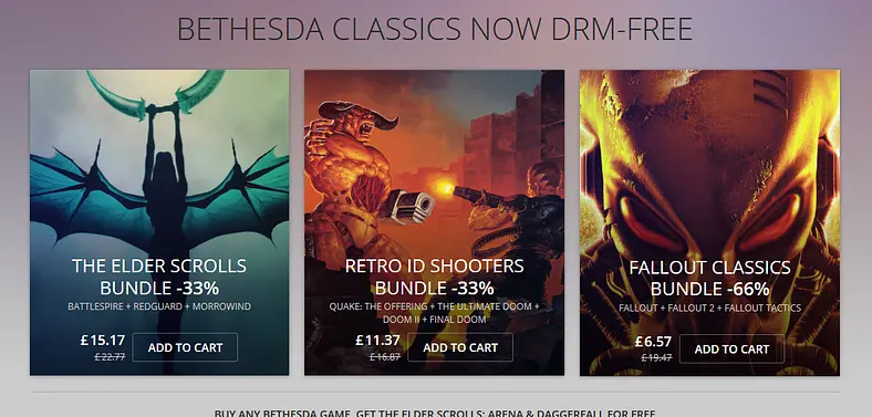 GOG.com adds roster of classic Bethesda games to its library
