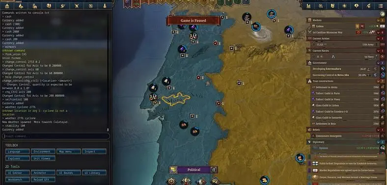 Europa Universalis 5 Console Commands and Cheats 