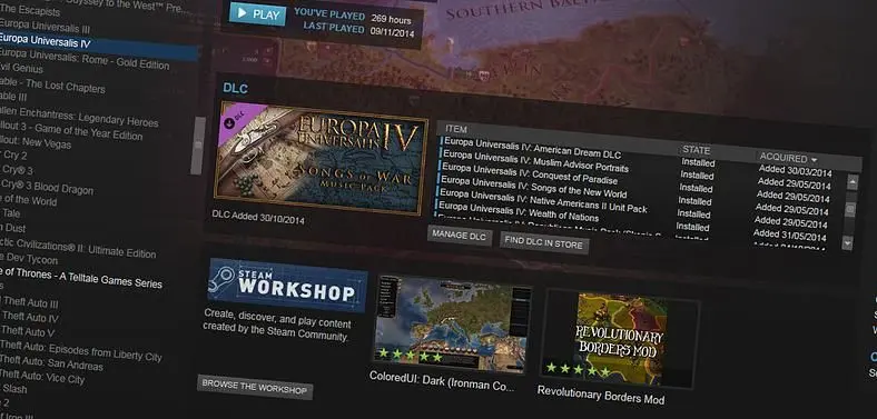 Latest Steam Beta client includes 'DLC management' in Library, cookie deletion