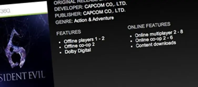 Resident Evil 6 info pulled from Xbox website, online co-op for 6 players?
