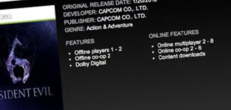 Resident Evil 6 info pulled from Xbox website, online co-op for 6 players?