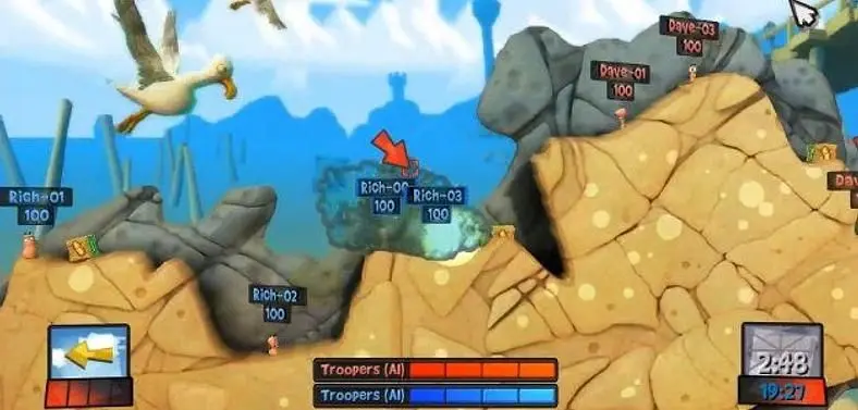 Team 17 announced environmental features for Worms Revolution