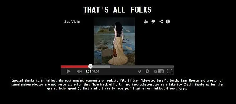 Fallout 4 teaser site officially a hoax