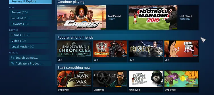 Steam Big Picture mode gets UI renovation in Beta update 