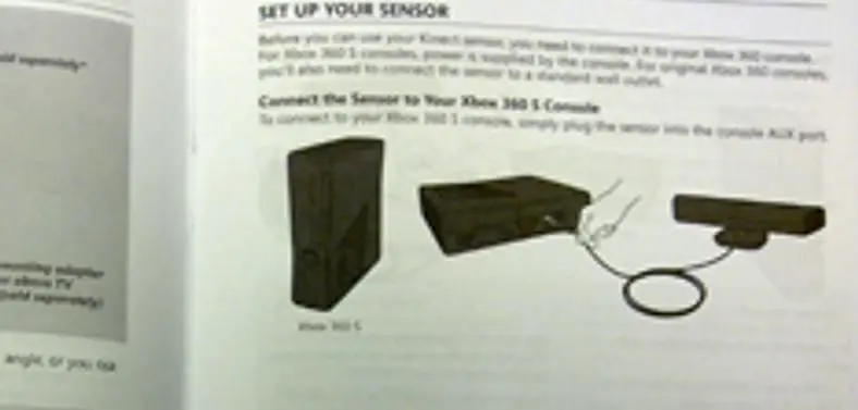 Kinect manual leaked, do not "put the sensor on your console"