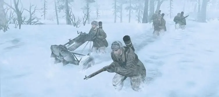 Units will freeze to death in Company of Heroes 2 due to weather system