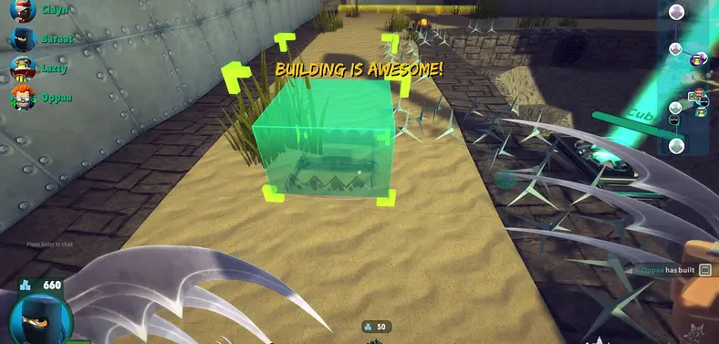 I think "Minecraft meets Team Fortress 2" has an accurate ring to it... 