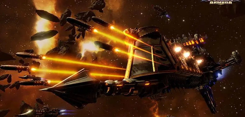 It's Warhammer 40K amongst the stars. Don't worry, there's still violence.